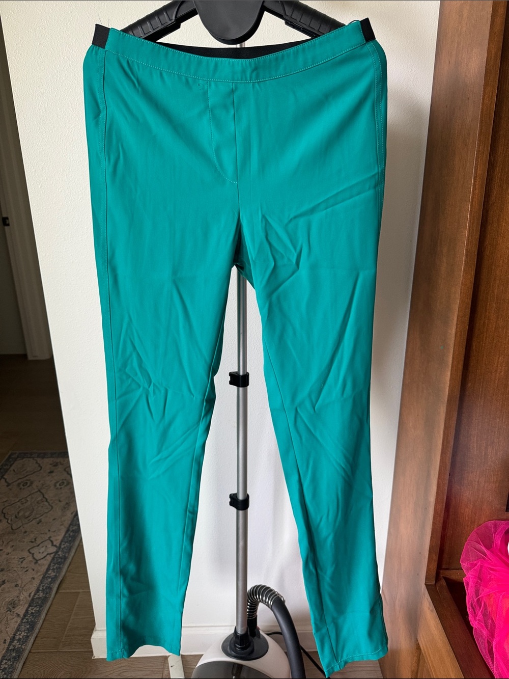 BCBG Teal Straight-Leg Pants